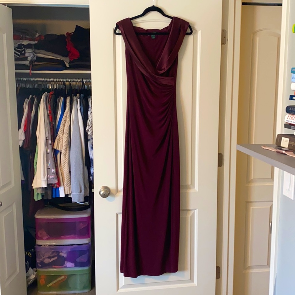 Ralph Lauren Size 6 Burgundy Formal Dress